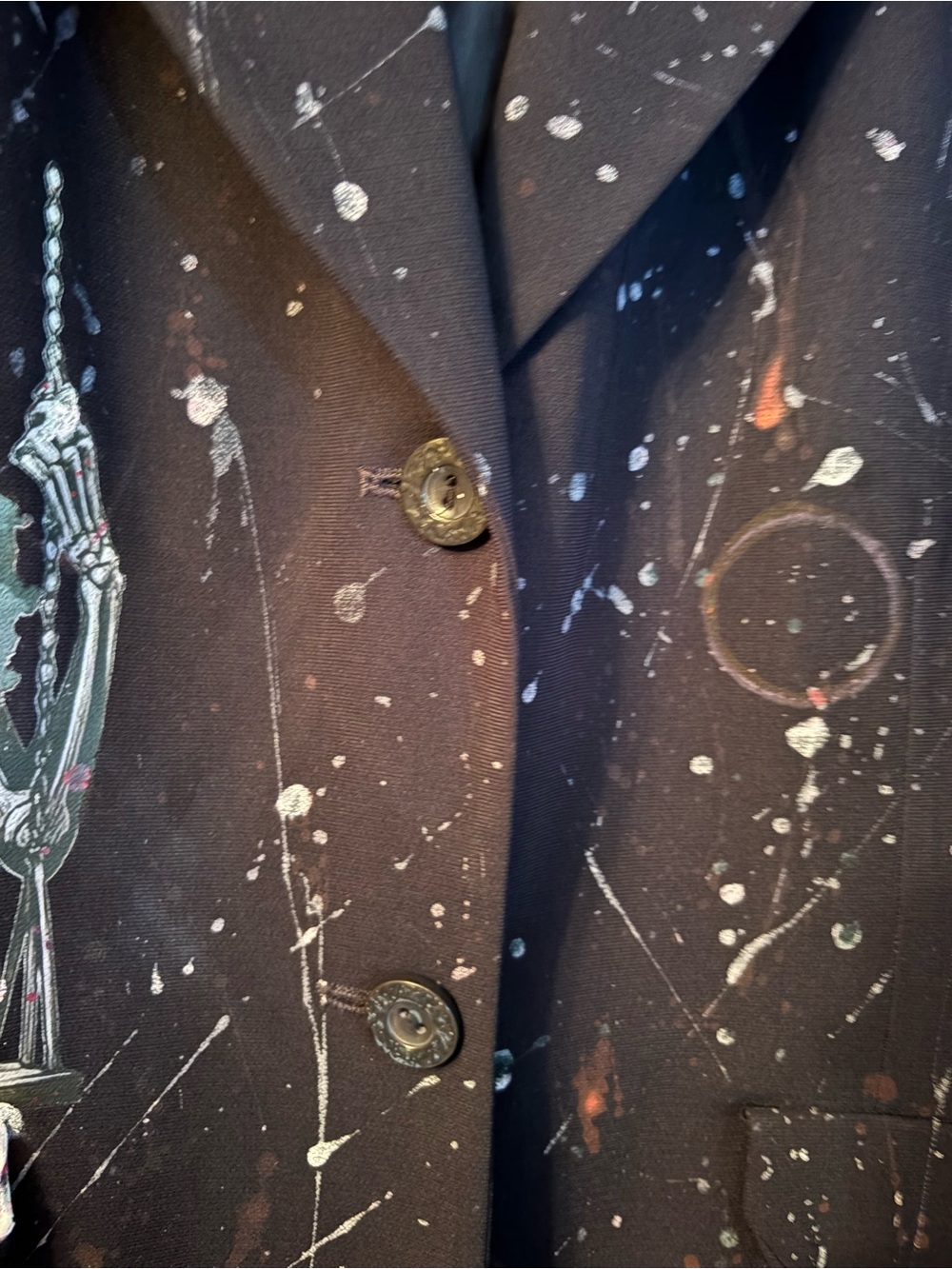 Custom Upcycled Handpainted Gothic Skeleton & Floral Blazer - One of a Kind - Picture 6 of 12